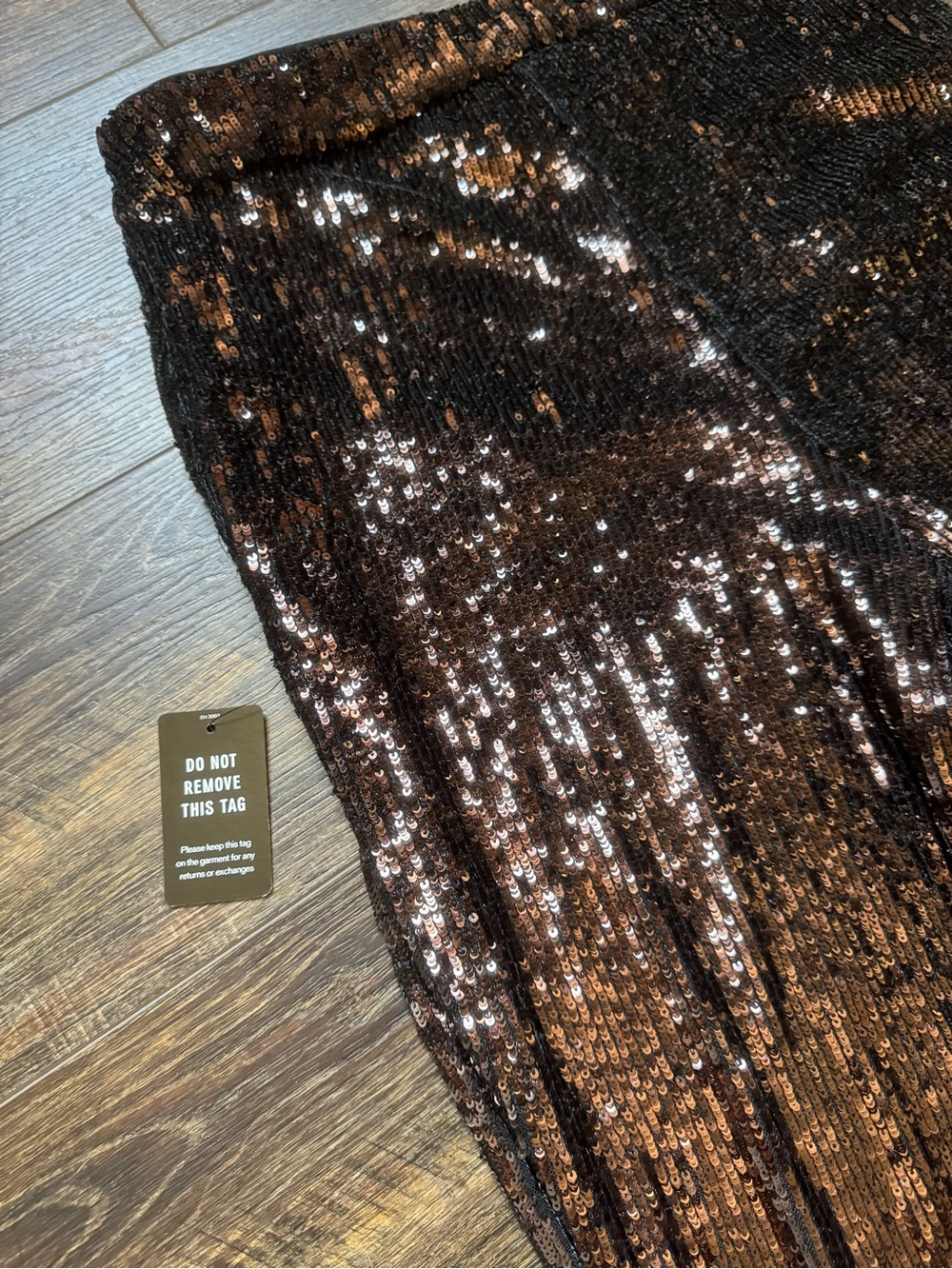 NWOT Express Wide Leg Brown Sequin Pants 10 - Picture 3 of 8
